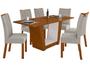 Imagem de Mesa de Jantar 6 Cadeiras Retangular Frassino e Off White Tampo de MDF Apogeu Móveis Lopas