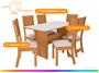 Imagem de Mesa de Jantar 6 Cadeiras Retangular Freijo e Off White Indekes Cristal