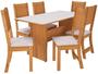 Imagem de Mesa de Jantar 6 Cadeiras Retangular Freijo e Off White Indekes Cristal