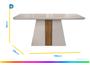 Imagem de Mesa de Jantar 6 Cadeiras Retangular Off White Imbuia e Pastel Tampo de MDF com Vidro Viero Roma