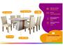 Imagem de Mesa de Jantar 6 Cadeiras Retangular Off White Imbuia e Pastel Tampo de MDF com Vidro Viero Roma