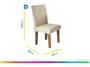 Imagem de Mesa de Jantar 6 Cadeiras Retangular Off White Imbuia e Pastel Tampo de MDF com Vidro Viero Roma