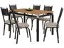 Imagem de Mesa de Jantar 6 Cadeiras Retangular Preta Artefamol Europa Malva