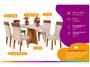 Imagem de Mesa de Jantar 6 Cadeiras Retangular Tampo de MDF com Vidro Mel e Off White Viena