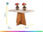 Imagem de Mesa de Jantar 6 Cadeiras Retangular Tampo de MDF com Vidro Mel e Off White Viena
