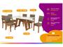 Imagem de Mesa de Jantar 6 Cadeiras Retangular Tampo de MDF com Vidro Merlot Kappesberg