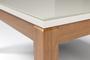 Imagem de Mesa de Jantar 6 lugares 160cm Tampo com Vidro Base de Madeira - Carina Off White/Imbuia