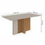 Imagem de Mesa de Jantar 6 Lugares Astrid Athenas com Vidro Amêndoa Clean/Off White/Linho Rinzai Bege - Móveis Lopas