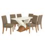 Imagem de Mesa de Jantar 6 Lugares Camélia com Vidro Canela/Off White/Capuccino - Kappesberg Jantar