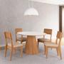 Imagem de Mesa de Jantar 6 Lugares com Pé Hexagonal Off White/ Freijó