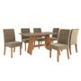Imagem de Mesa de Jantar 6 Lugares Elise com Vidro Freijo/Bronze/Bege - Kappesberg Jantar