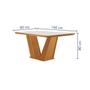 Imagem de Mesa de Jantar 6 Lugares França com Vidro Castanho/Cinamomo/Suede Creme - Lj Móveis