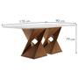 Imagem de Mesa de Jantar 6 Lugares Genova com Vidro Chocolate/Off White/Bege - Cel Móveis