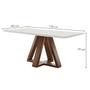 Imagem de Mesa de Jantar 6 Lugares Montreal com Vidro Chocolate/Off White/Suede Bege - Panorama Móveis