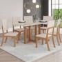 Imagem de Mesa de Jantar 6 Lugares Natali com Vidro Nature/Off White/Linho - Henn