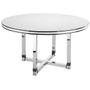 Imagem de Mesa de Jantar 6 Lugares Redonda Toronto Cromado Branco/Preto - Novabras