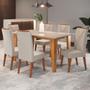 Imagem de Mesa de Jantar 6 Lugares Sport com Vidro Mel/Marfim/Off White - Viero Móveis