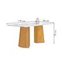 Imagem de Mesa de Jantar 6 Lugares Stella Canela com Vidro Ripado Cinamomo/Off White/Bege Escuro - Cel Móveis