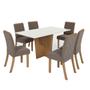 Imagem de Mesa de Jantar 6 Lugares Vértice/Vita com Vidro Nature/Off White/Bege - Henn