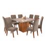 Imagem de Mesa de Jantar 8 Lugares Daniela com Vidro Mel/Off White/Perola - Viero Móveis