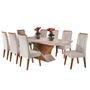 Imagem de Mesa de Jantar 8 Lugares Easy com Vidro Mel/Marfim/Off White - Viero Móveis