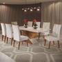 Imagem de Mesa de Jantar 8 Lugares Easy com Vidro Mel/Marfim/Off White - Viero Móveis