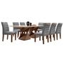 Mesa de Jantar 8 Lugares Genova com Vidro Chocolate/Off White/Cinza - Cel Móveis Imagem de Mesa de Jantar 8 Lugares Genova com Vidro Chocolate/Off White/Cinza - Cel Móveis