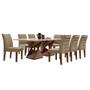 Imagem de Mesa de Jantar 8 Lugares Genova com Vidro Chocolate/Off White/Marrom Claro - Cel Móveis
