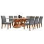 Imagem de Mesa de Jantar 8 Lugares Genova com Vidro Cinamomo/Off White/Cinza - Cel Móveis