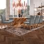 Imagem de Mesa de Jantar 8 Lugares Genova com Vidro Cinamomo/Off White/Cinza - Cel Móveis
