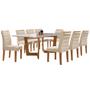 Imagem de Mesa de Jantar 8 Lugares Itália com Vidro Cinamomo/Off White/Bege - Panorama Móveis