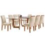 Imagem de Mesa de Jantar 8 Lugares Nápoles/Luísa com Vidro Cinamomo/Off White/Bege - Cel Móveis