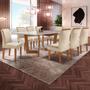 Imagem de Mesa de Jantar 8 Lugares Nápoles/Luísa com Vidro Cinamomo/Off White/Bege - Cel Móveis