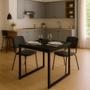 Imagem de Mesa de Jantar 80x80 Industrial Preta Moderna Para 4 Lugares MDF Compacta Entrega Rápida