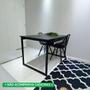 Imagem de Mesa de Jantar 80x80 Industrial Preta Moderna Para 4 Lugares MDF Compacta Entrega Rápida