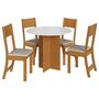 Imagem de Mesa de Jantar Alice com 4 Cadeiras Indekes Cor Freijó Off White