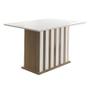 Imagem de Mesa de Jantar Amalia 136cm com Vidro Carvalho/Off White - Poliman