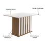 Imagem de Mesa de Jantar Amalia 136cm com Vidro Carvalho/Off White - Poliman