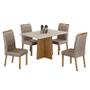 Imagem de Mesa de Jantar Ambiente Jade 120x80cm Cinamomo Off White com 4 Cadeiras Lara Linho Bege - Valdemóveis