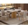 Imagem de Mesa de Jantar Ambiente Jade 120x80cm Cinamomo Off White com 4 Cadeiras Lara Linho Bege - Valdemóveis