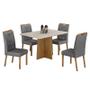 Imagem de Mesa de Jantar Ambiente Jade 120x80cm Cinamomo Off White com 4 Cadeiras Lara Veludo Grafite - Valdemóveis