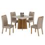 Imagem de Mesa de Jantar Ambiente Jade 90cm Cinamomo Off White com 4 Cadeiras Lara Veludo Bege - Valdemóveis