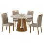 Imagem de Mesa de Jantar Ambiente Rose Cinamomo Off White com 4 Cadeiras Lara Veludo Bege - Valdemóveis