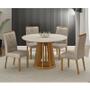 Imagem de Mesa de Jantar Ambiente Rose Cinamomo Off White com 4 Cadeiras Lara Veludo Bege - Valdemóveis