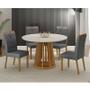 Imagem de Mesa de Jantar Ambiente Rose Cinamomo Off White com 4 Cadeiras Lara Veludo Grafite - Valdemóveis
