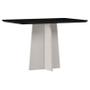 Imagem de Mesa de Jantar Anitta 120x80 cm com Vidro Off White Preto   New Ceval