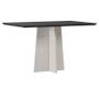 Imagem de Mesa de Jantar Anitta 135X90 cm com Vidro Off White Preto  New Ceval