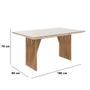 Imagem de Mesa de Jantar Anny 160x90 Cm Off White Com Base de Madeira Mel - D'Rossi