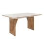 Imagem de Mesa de Jantar Anny 160x90 Cm Off White Com Base de Madeira Mel - D'Rossi