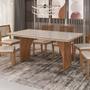 Imagem de Mesa de Jantar Anny 160x90 Cm Off White Com Base de Madeira Mel - D'Rossi